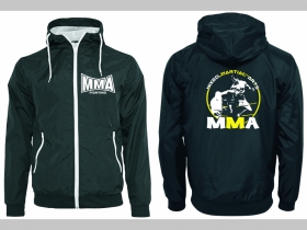 MMA šuštiaková bunda čierna materiál povrch:100% nylon, podšívka: 100% polyester, pohodlná,vode a vetru odolná
